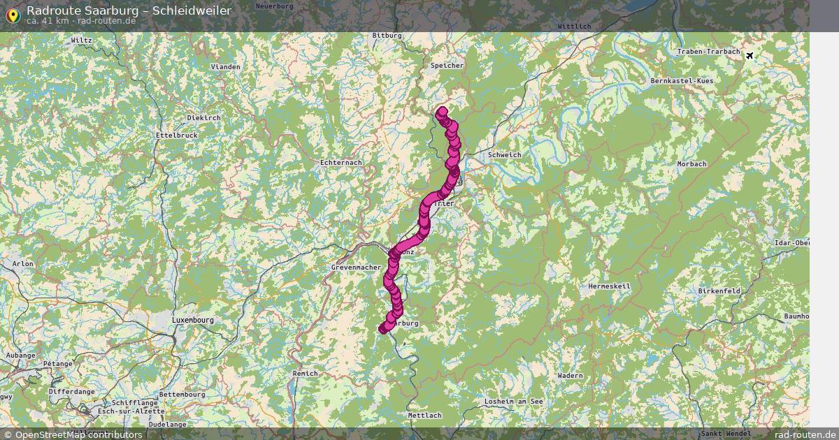 Fahrradroute Saarburg – Schleidweiler