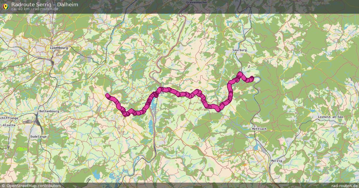 Fahrradroute Serrig – Dalheim