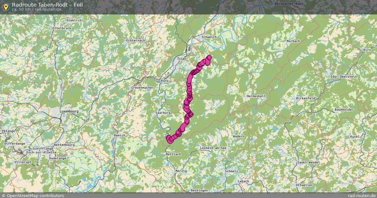 Fahrradroute Taben-Rodt – Fell
