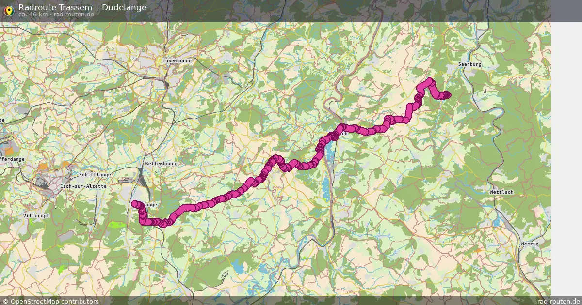 Fahrradroute von Trassem nach Dudelange