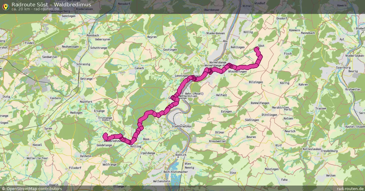 Fahrradroute Söst – Waldbredimus