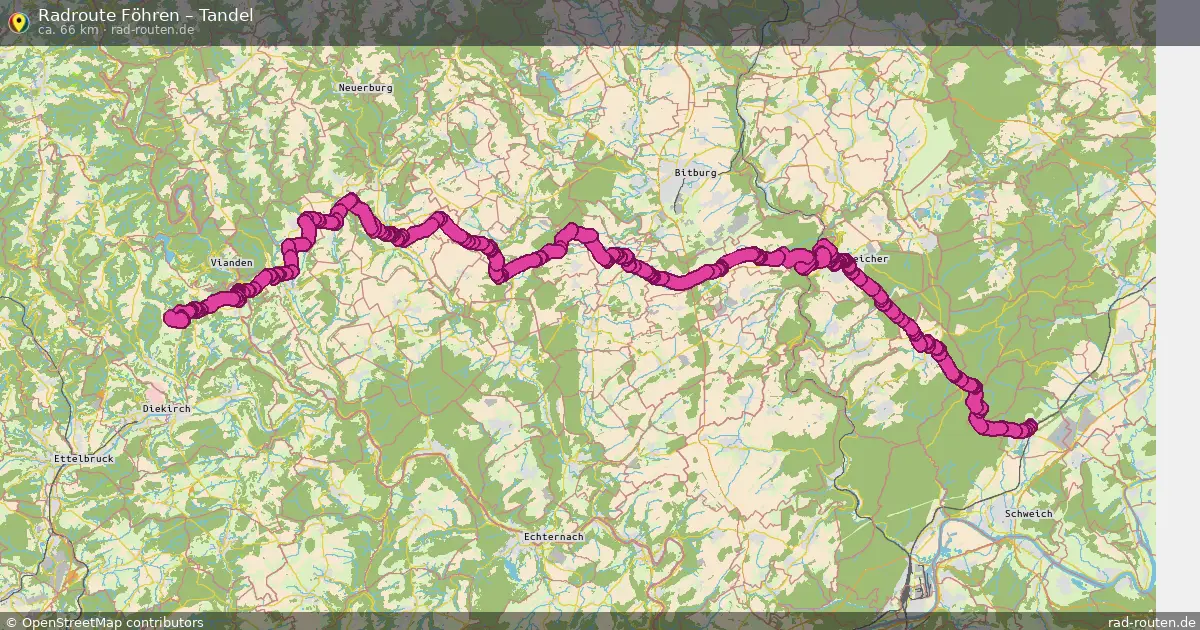 Fahrradroute Föhren – Tandel