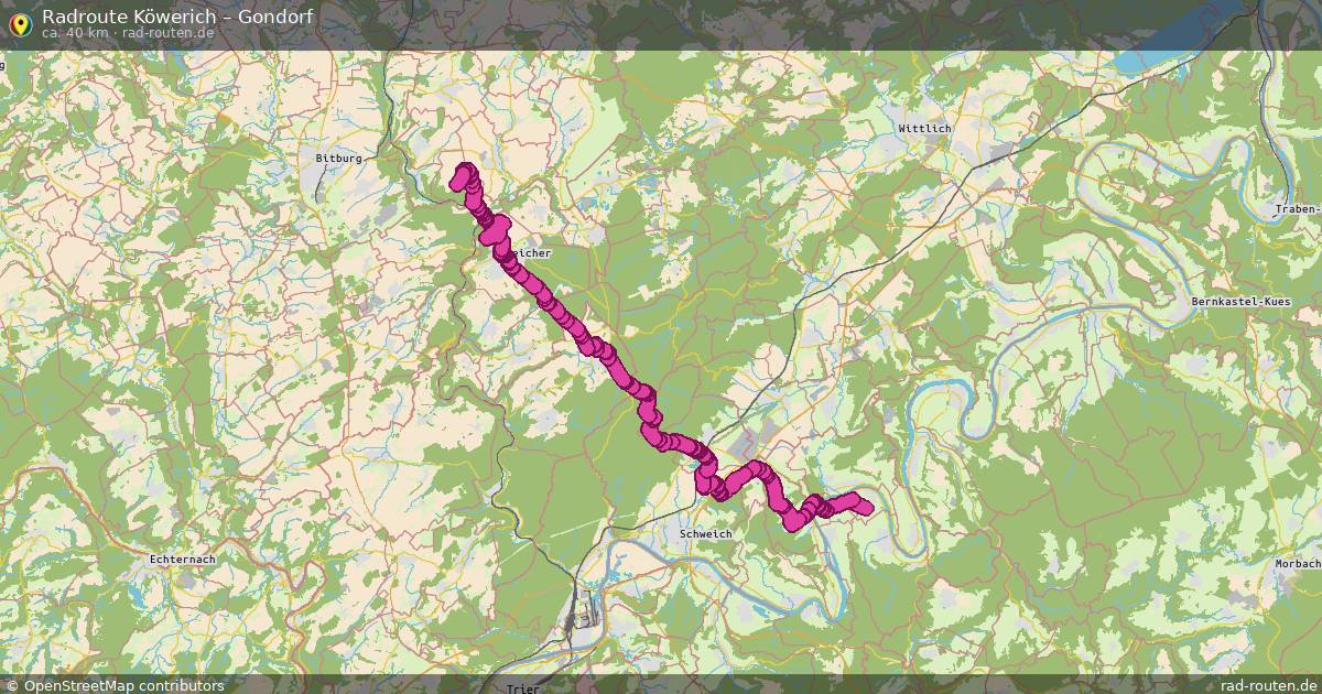 Fahrradroute Köwerich – Gondorf