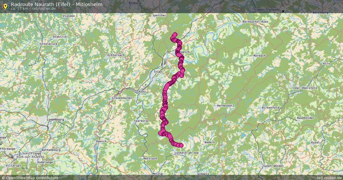 Fahrradroute Naurath (Eifel) – Mitlosheim
