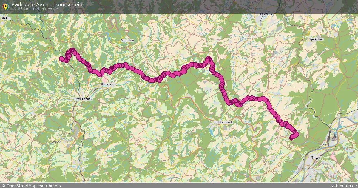 Fahrradroute von Aach nach Bourscheid