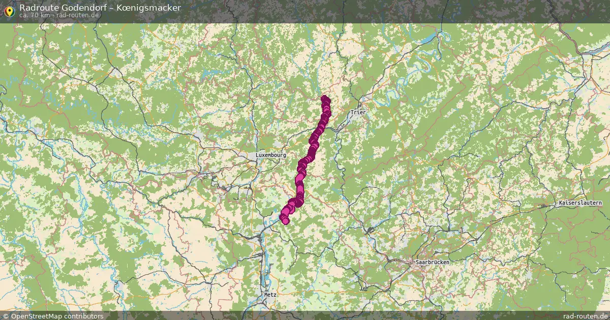 Fahrradroute Godendorf – Kœnigsmacker