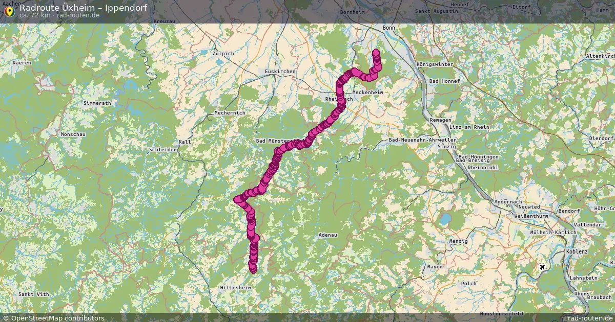 Fahrradroute Üxheim – Ippendorf (72 km) – Rad-Routen.de
