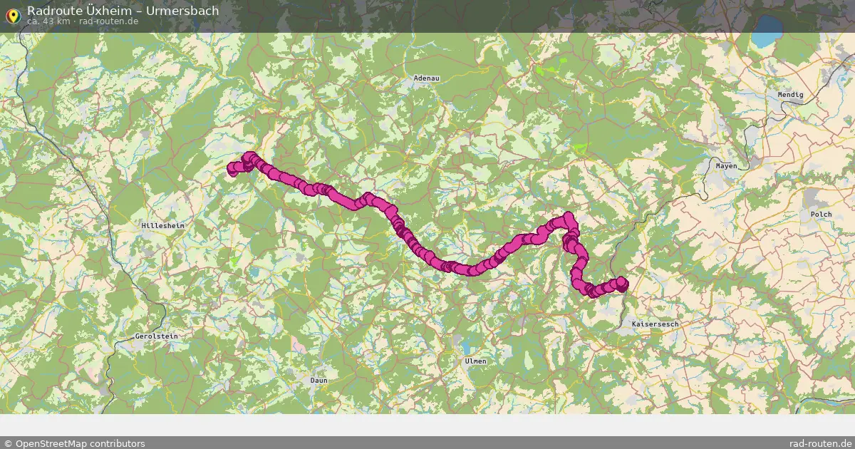 Fahrradroute Üxheim – Urmersbach (43 km) – Rad-Routen.de