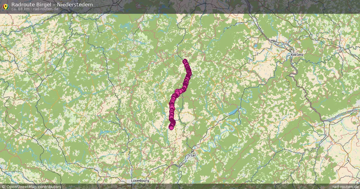 Fahrradroute Birgel – Niederstedem (68 km) – Rad-Routen.de