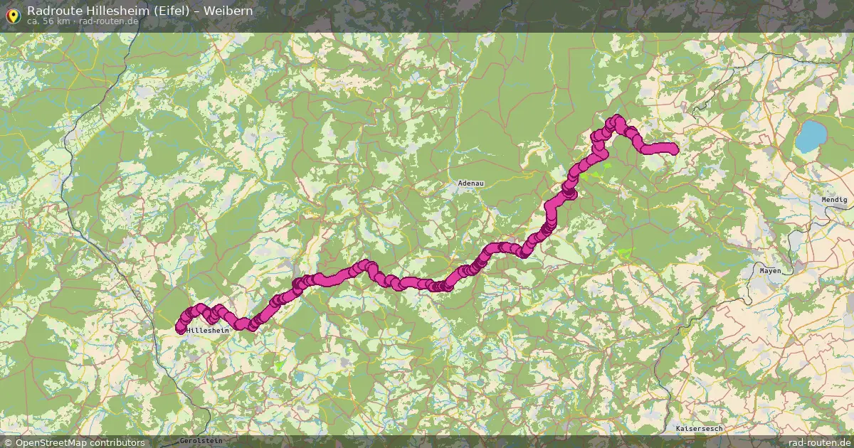 Fahrradroute Hillesheim (Eifel) – Weibern