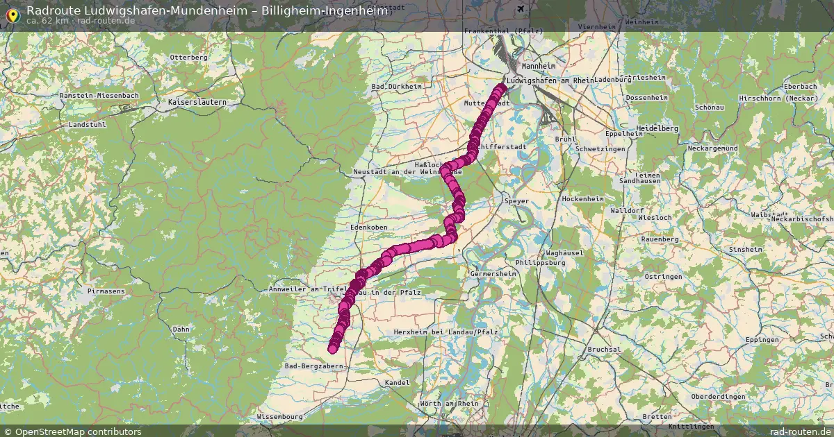 Radtour Ludwigshafen-Mundenheim – Billigheim-Ingenheim