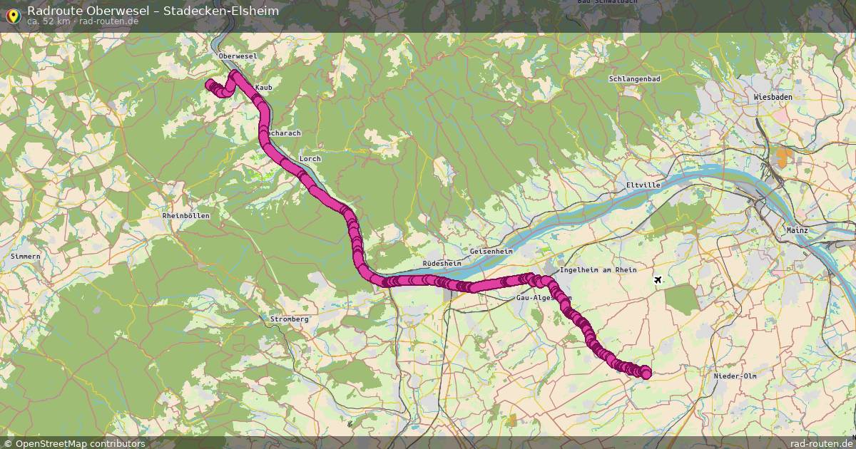 Fahrradroute Oberwesel – Stadecken-Elsheim