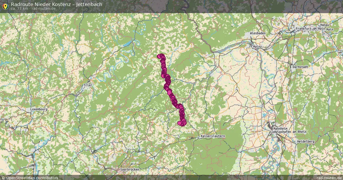 Fahrradroute Nieder Kostenz – Jettenbach (77 km) – Rad-Routen.de