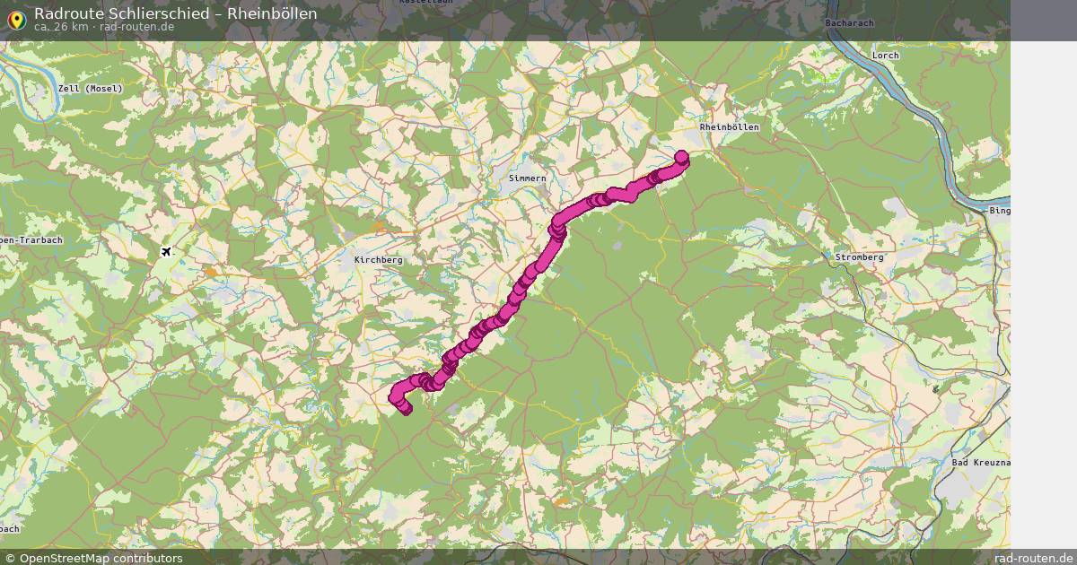Fahrradroute Schlierschied – Rheinböllen (26 km) – Rad-Routen.de