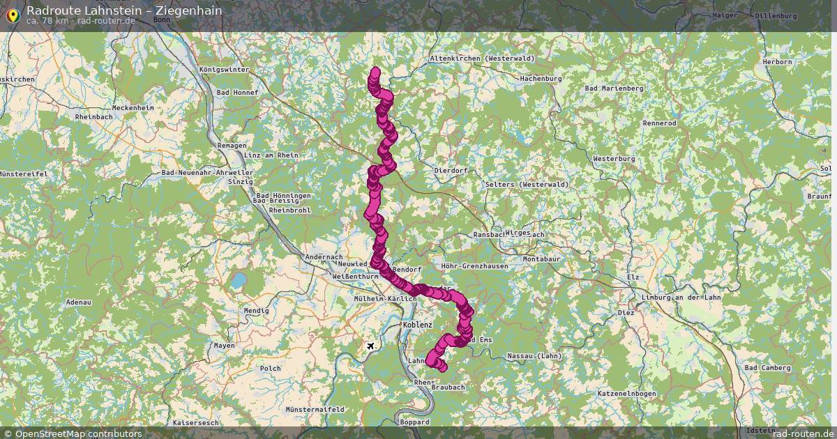 Fahrradroute Lahnstein – Ziegenhain