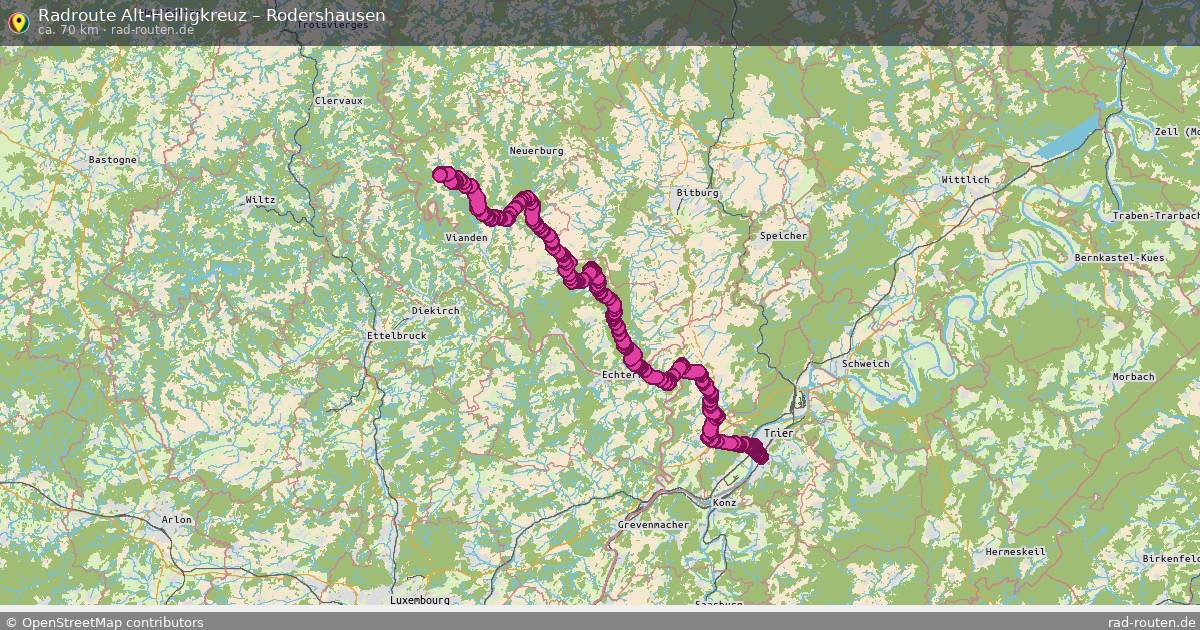 Fahrradroute Alt-Heiligkreuz – Rodershausen