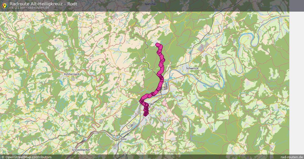 Fahrradroute Alt-Heiligkreuz – Rodt