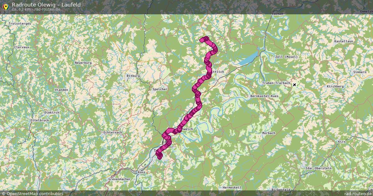 Fahrradroute Olewig – Laufeld