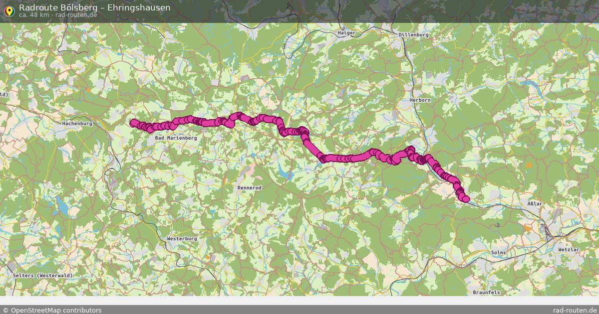 Fahrradroute Bölsberg – Ehringshausen