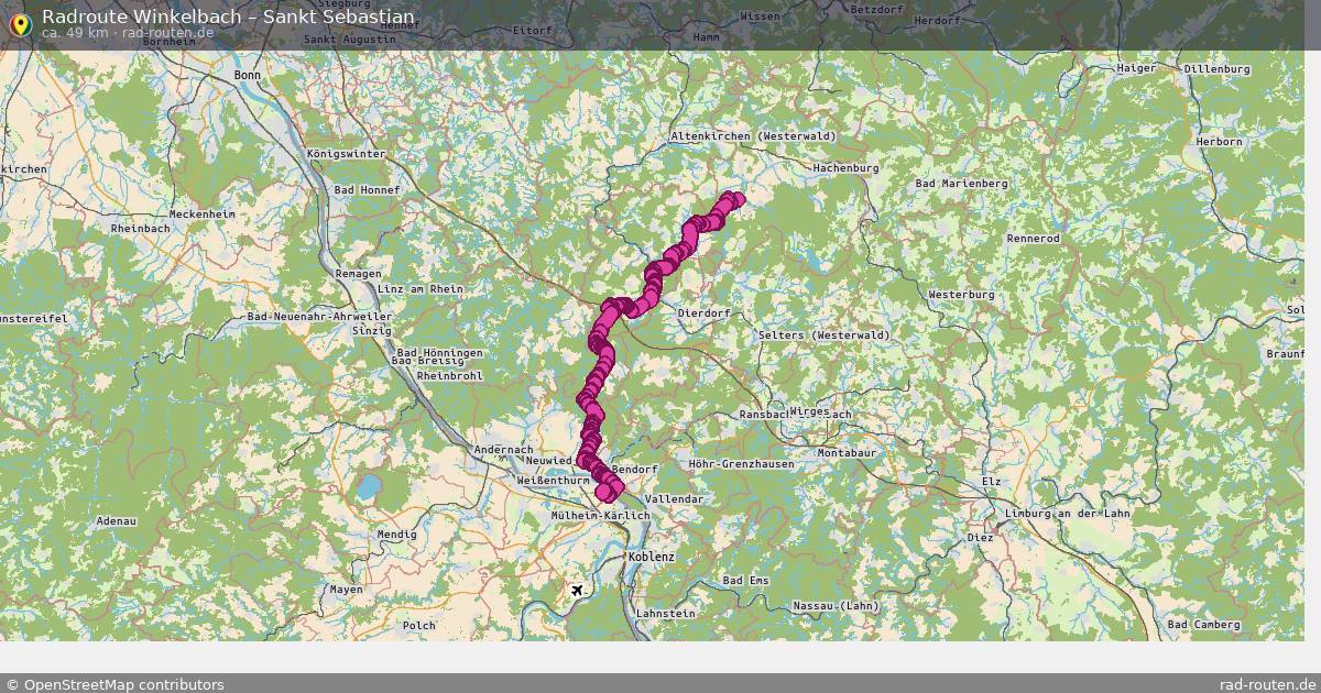 Fahrradroute Winkelbach – Sankt Sebastian