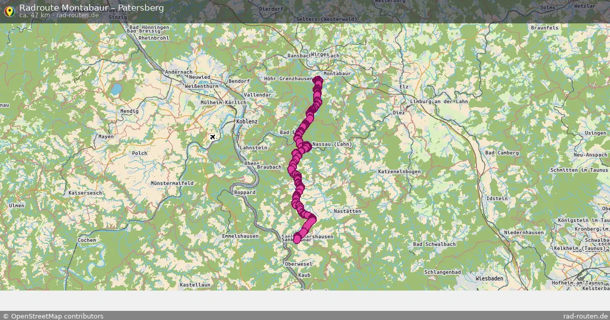 Fahrradroute Montabaur – Patersberg (47 km) – Rad-Routen.de