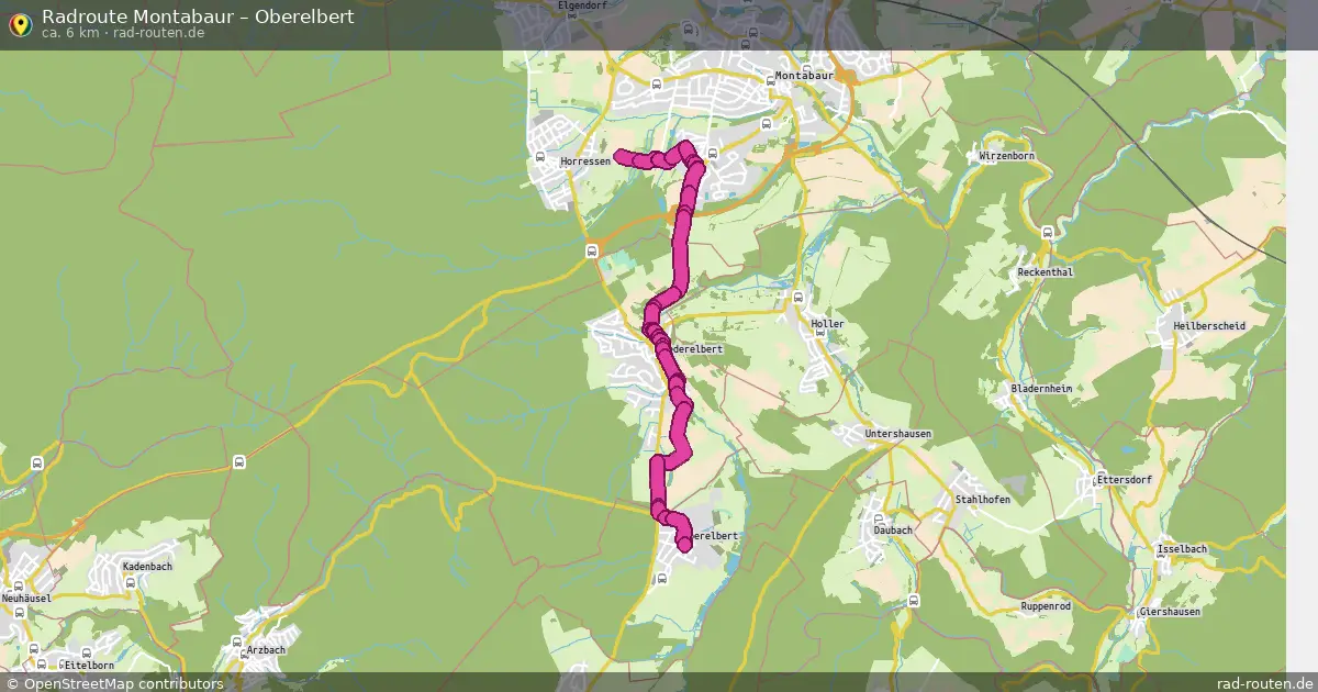Fahrradroute Montabaur – Oberelbert (6 km) – Rad-Routen.de
