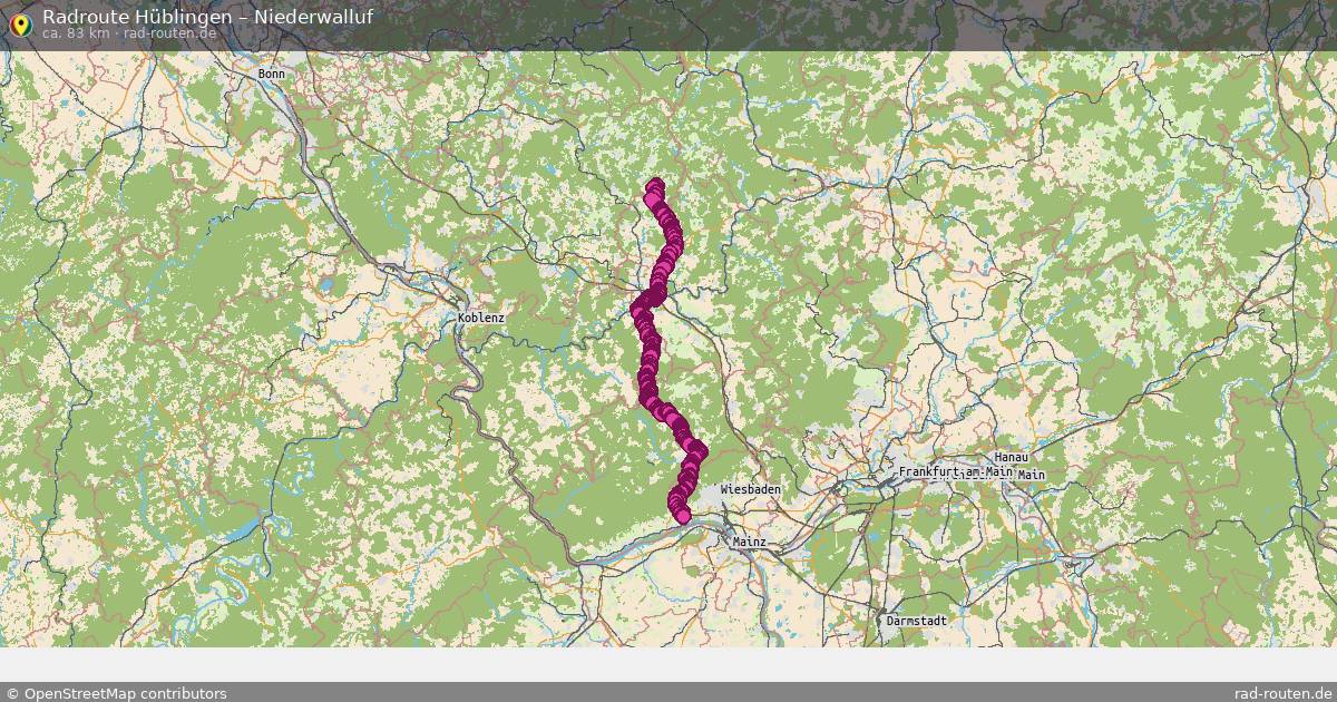 Fahrradroute Hüblingen – Niederwalluf