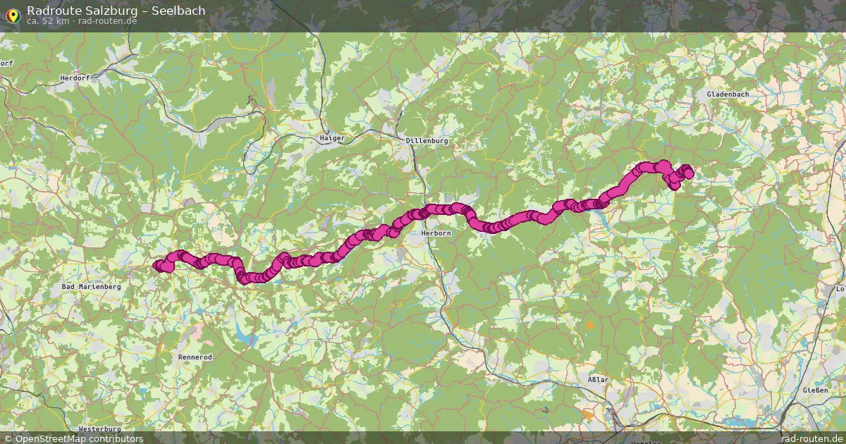 Fahrradroute von Salzburg nach Seelbach