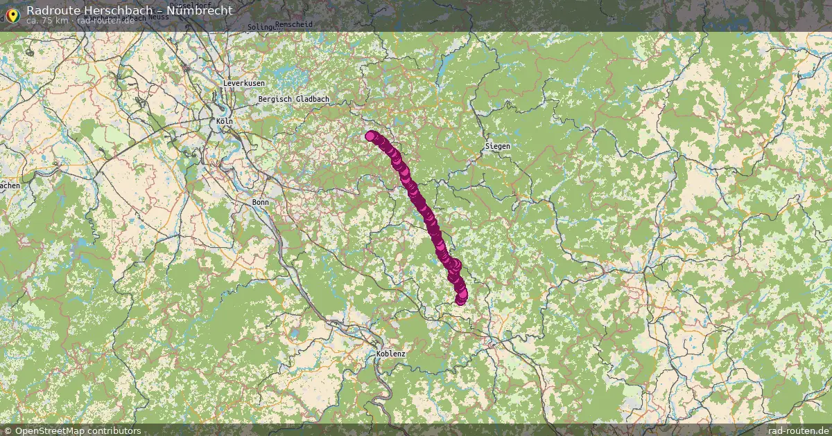 Fahrradroute Herschbach – Nümbrecht (75 km) – Rad-Routen.de