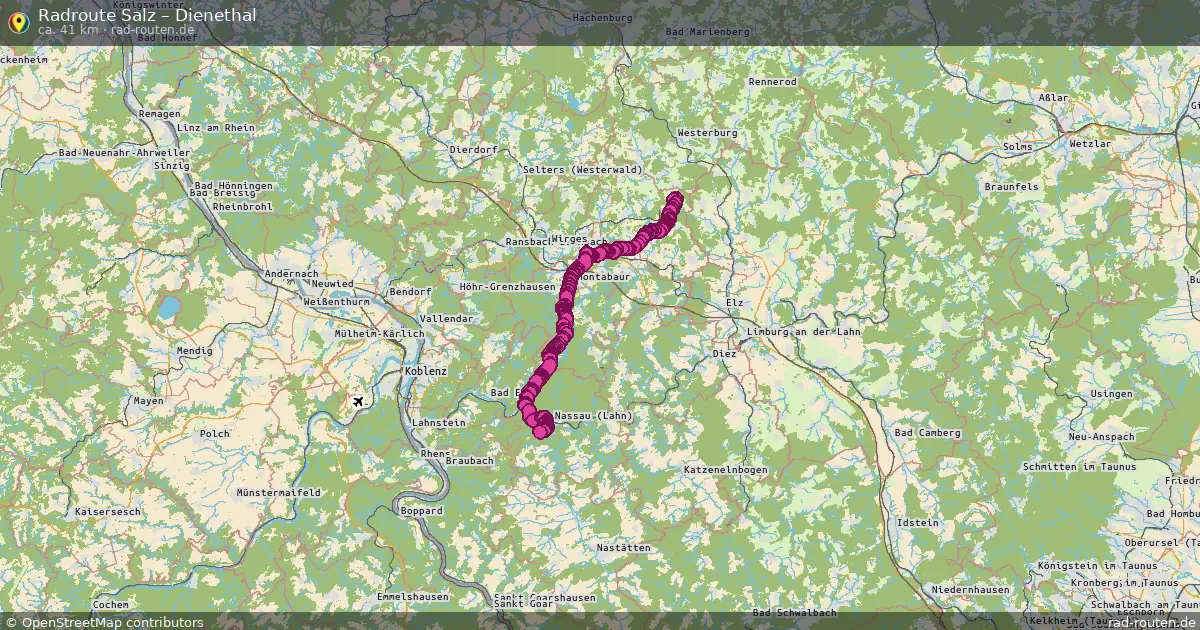 Fahrradroute Salz – Dienethal (41 km) – Rad-Routen.de