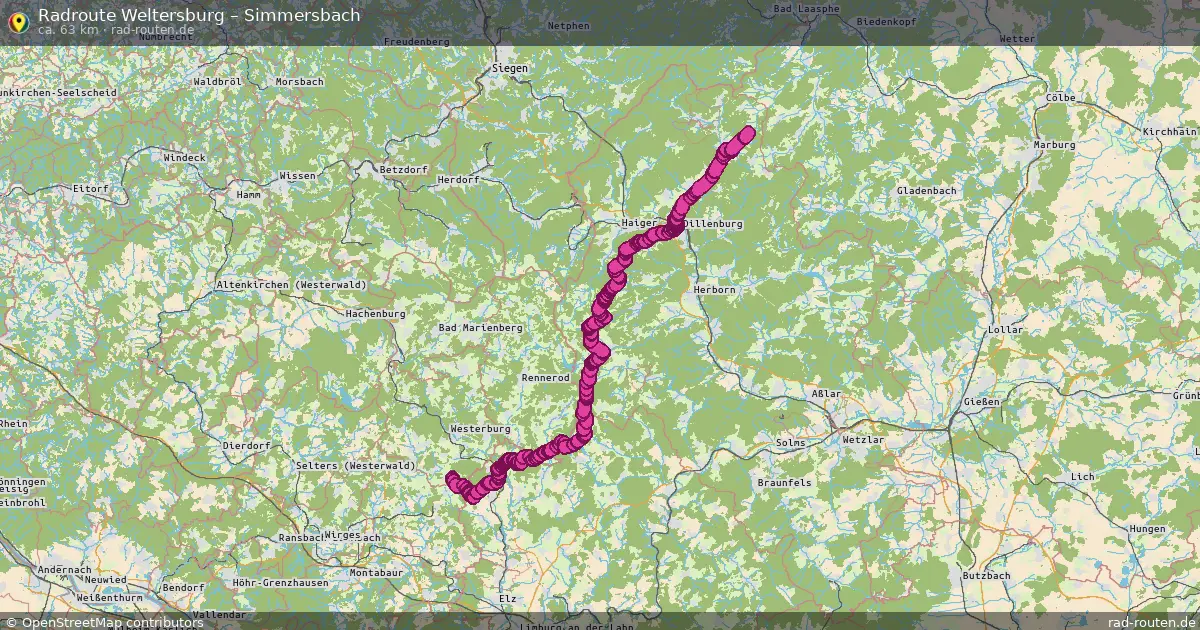 Fahrradroute Weltersburg – Simmersbach