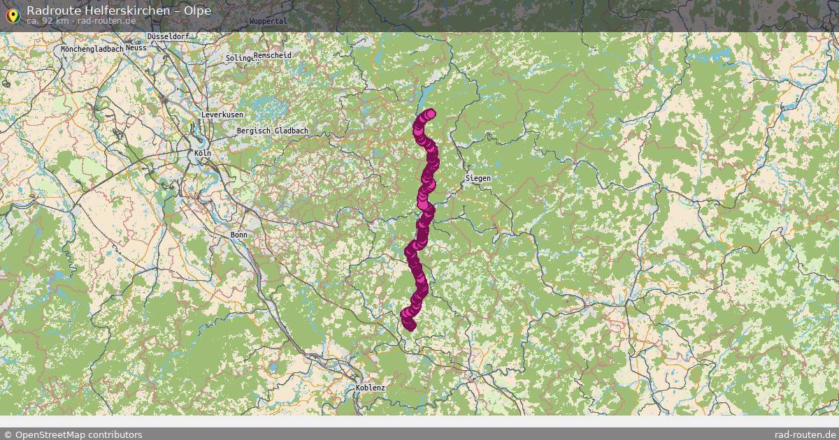 Fahrradroute Helferskirchen – Olpe (92 km) – Rad-Routen.de