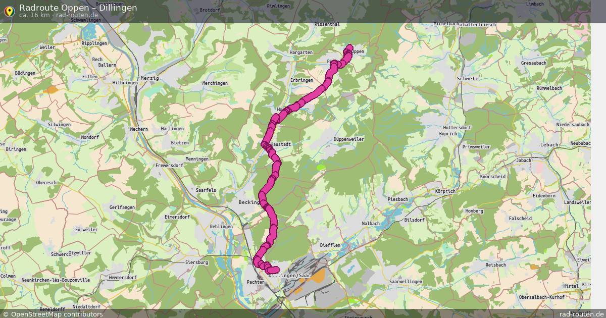 Fahrradroute Oppen – Dillingen