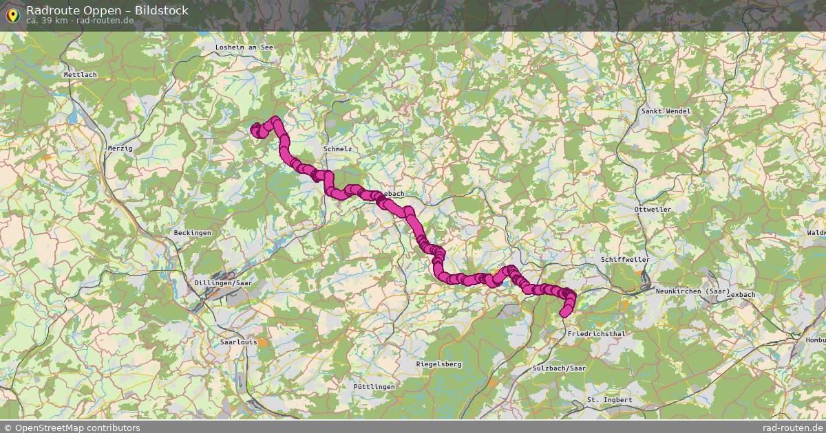 Fahrradroute Oppen – Bildstock