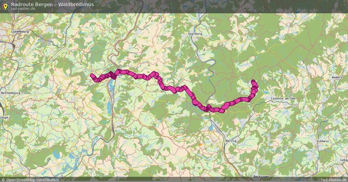 Fahrradroute Bergen – Waldbredimus