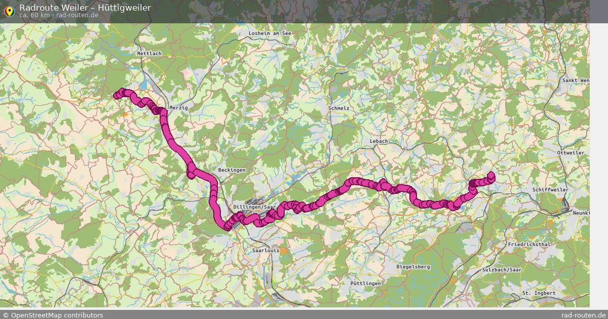 Fahrradroute Weiler – Hüttigweiler