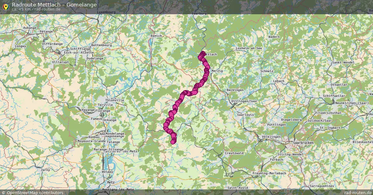 Fahrradroute Mettlach – Gomelange (45 km) – Rad-Routen.de