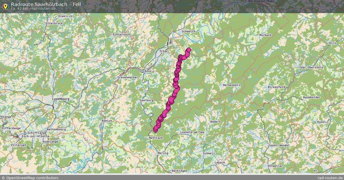 Fahrradroute Saarhölzbach – Fell