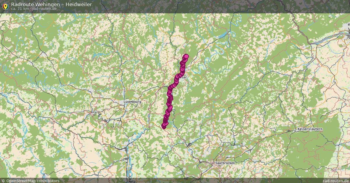 Fahrradroute Wehingen – Heidweiler