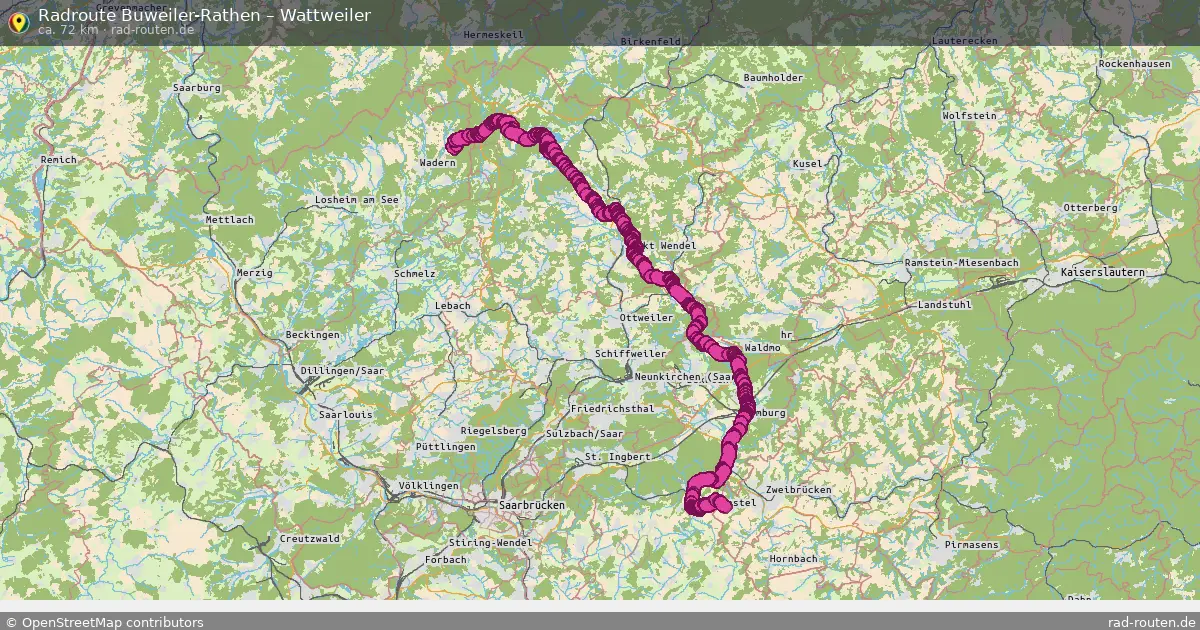 Fahrradroute Buweiler-Rathen – Wattweiler