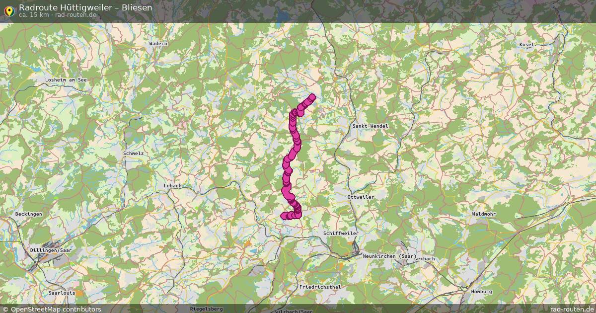 Fahrradroute Hüttigweiler – Bliesen