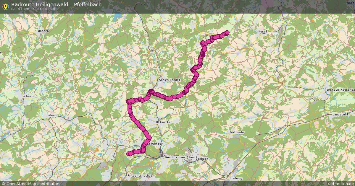 Fahrradroute Heiligenwald – Pfeffelbach
