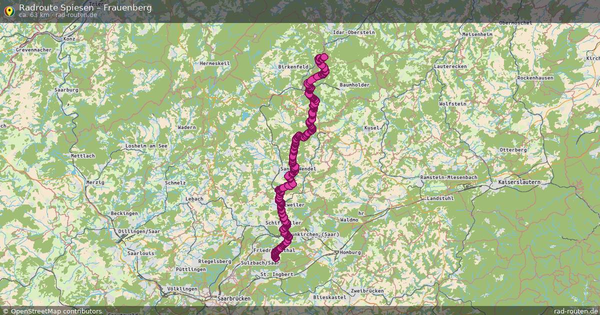 Fahrradroute Spiesen – Frauenberg