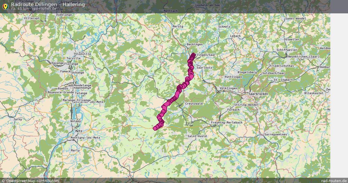 Fahrradroute Dillingen – Hallering