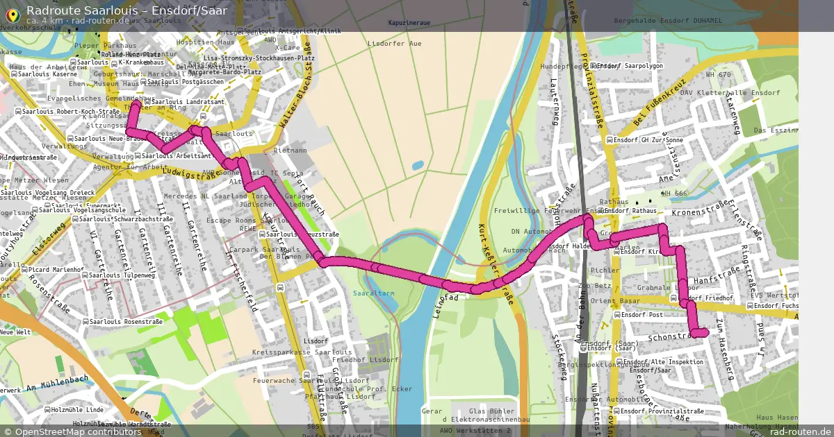 Fahrradroute Saarlouis – Ensdorf Saar