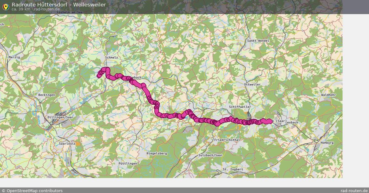 Fahrradroute Hüttersdorf – Wellesweiler
