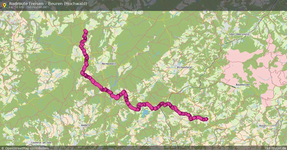 Fahrradroute Freisen – Beuren (Hochwald)