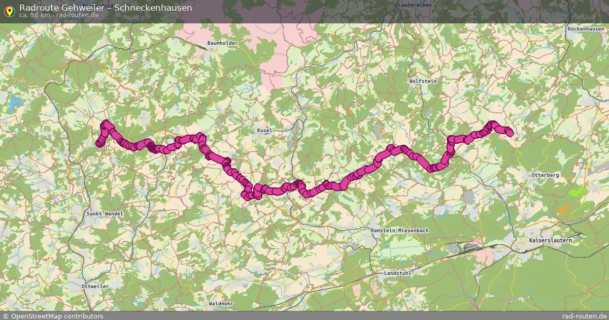 Fahrradroute Gehweiler – Schneckenhausen (58 km) – Rad-Routen.de