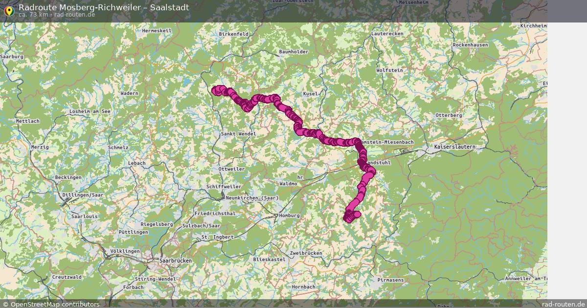 Fahrradroute Mosberg-Richweiler – Saalstadt