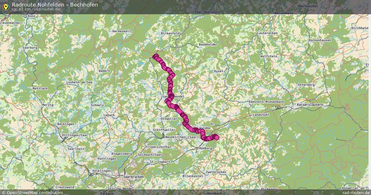 Fahrradroute Nohfelden – Bechhofen